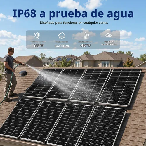 Vista 4 de Panel solar de 400 W, 2 paneles solares de 200 W, 18 V, 18 BB, células de grado A+, 25 % de alta eficiencia IP68, impermeable, para caravana, barco