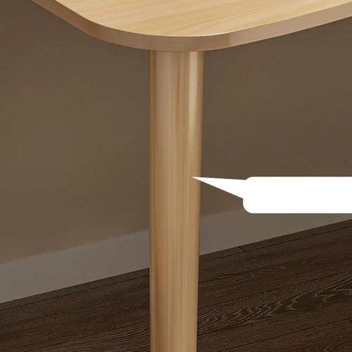 Vista 6 de Escritorio de estudio de oficina contemporáneo, escritorio contemporáneo para computadora, escritorio de trabajo con patas de madera, blanco, sin