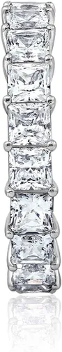 Vista 3 de Amazon Essentials Anillo de plata de ley con corte princesa hecho con circonita cúbica Infinite Elements (anteriormente colección Amazon)