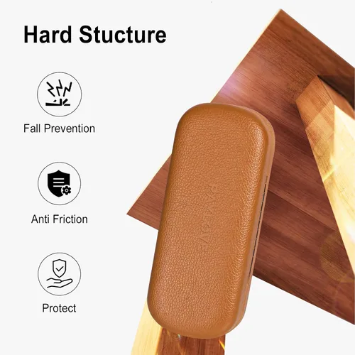 Vista 2 de RayLove Estuche rígido para lentes con paño de limpieza, funda protectora de piel sintética para lentes de sol