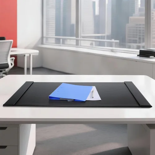 Vista 2 de Protector de escritorio de cuero de 30 x 18 pulgadas con rieles laterales para escritura, protector de escritorio ejecutivo para oficina, hogar