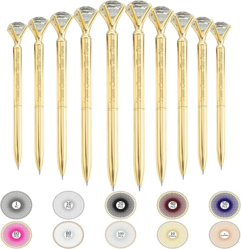 Vista 29 de Hasta 100 bolígrafos de diamante personalizados a granel con nombre, bolígrafo de impresión personalizada con logotipo de negocios grabado, mensaje