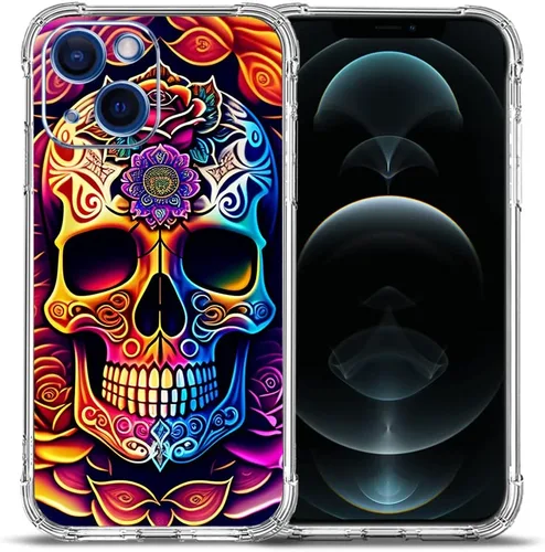 Vista 25 de Funda para iPhone 12, diseño de mariposas azules, rosas, protección contra caídas, a prueba de golpes, TPU de cuerpo completo, resistente a