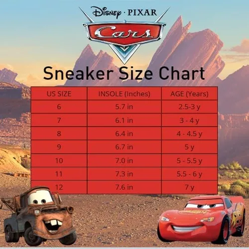 Vista 6 de Disney Pixar Cars - Tenis con luz negra y roja para niños pequeños