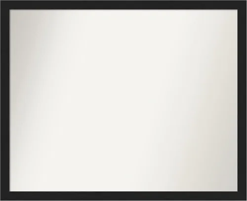 Vista 460 de Amanti Art Espejo de baño negro para sobre fregadero, 22 x 22 pulgadas, espejo de tocador cuadrado estrecho negro Avon, marco de madera casual