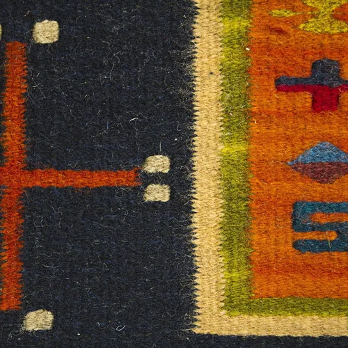Vista 4 de Novica Alfombra geométrica de lana multicolor (3' x 5'), Serene Landscape
