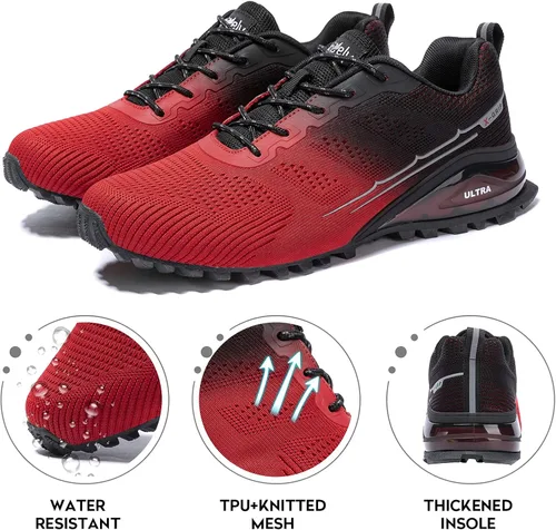 Vista 5 de Kricely Tenis de correr para hombre, para caminar, senderismo, tenis para hombre, tenis cruzado, tenis al aire libre, calzado casual