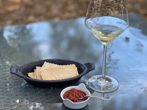 Vista 4 de Spicy Romesco by Ronda's Fine Foods Sumerge, salsa, untar Tarro de 9.0 onzas Gourmet, lote pequeño Almendras, aceite de oliva puro