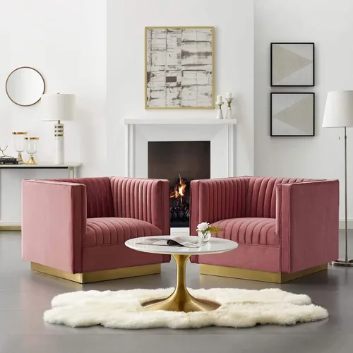 Vista 3 de Modway Sanguine seccional, rosa polvorienta Rosa (Dusty Rose)