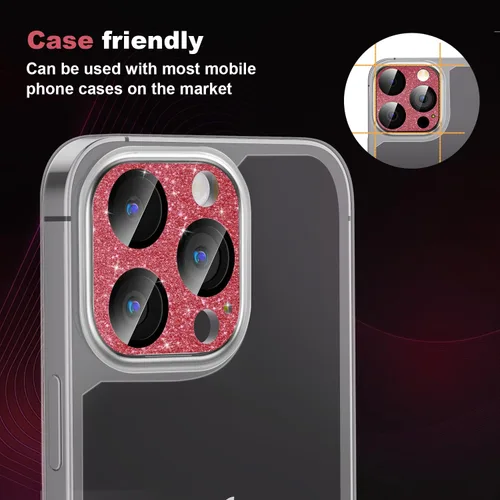 Vista 5 de Protector de lente de cámara para iPhone 15 Pro/iPhone 15 Pro Max, [protección contra caídas y cobertura completa] Protector de pantalla de vidrio