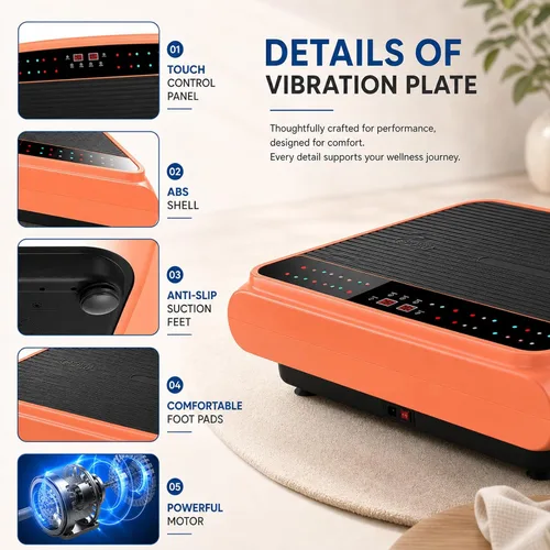 Vista 7 de Natini Vibration Plate Exercise Machine - Power Vibrating Plate for Lymphatic Drainage,Whole Body Workout Machine for Women Weight Loss Home Fitness