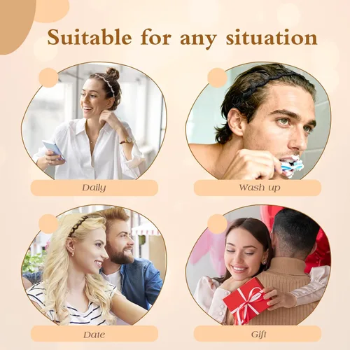 Vista 5 de Auseibeely 6 diademas en zigzag para mujer, diadema ondulada antideslizante con dientes, diadema de plástico en forma de U para niñas, adolescentes