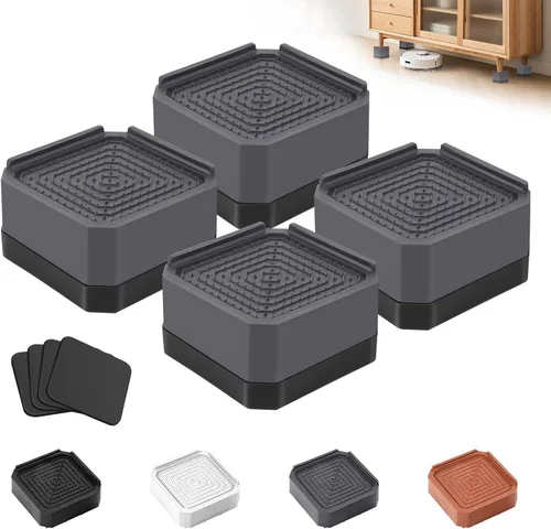 Vista 8 de Elevadores de cama para muebles – Elevador de bloque rectangular ajustable para elevar 1.5-3 pulgadas y 4.3 pulgadas camas, mesas, sofás