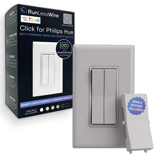 Vista 12 de Haga clic para Philips Hue – Interruptor de luz inteligente inalámbrico sin batería, rango de 30 pies – Funciona de forma nativa con el puente