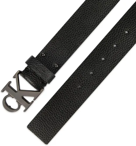 Vista 5 de Calvin Klein Cinturón casual CK con hebilla recortada con monograma para hombre