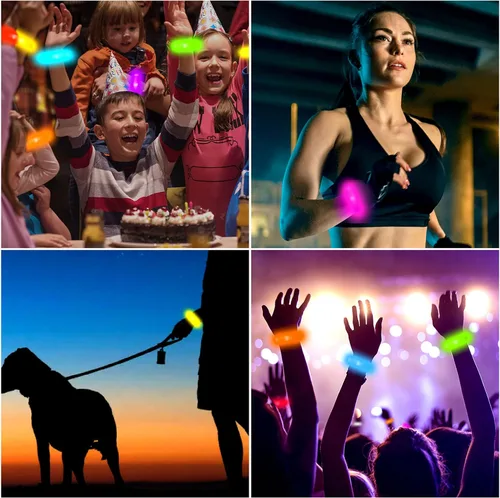 Vista 5 de Banda mágica personalizada pulsera personalizada brilla en la oscuridad Luz intermitente para conciertos Luces de funcionamiento