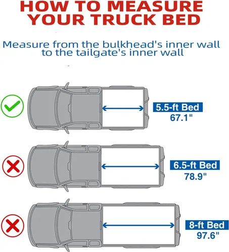 Vista 2 de Cubierta suave para caja de camioneta plegable cuádruple compatible con Ford F150 2009-2014 caja de 5.5 pies