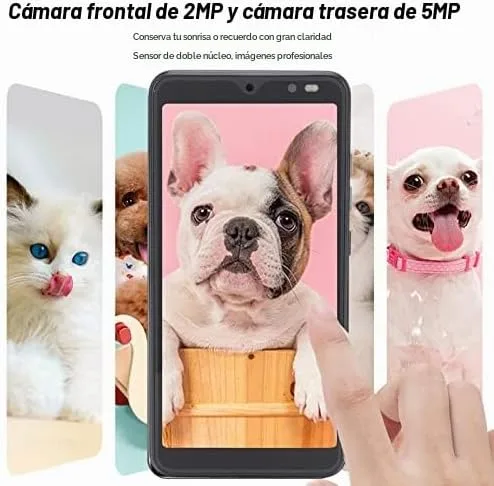 Vista 4 de para Android 6 Smartphone, 5.45 pulgadas pantalla completa teléfono celular 2GB 32GB ROM, 5MP cámara trasera teléfono móvil, para MTK6799 Quad Core