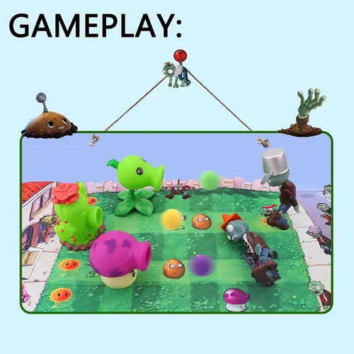 Vista 3 de Maikerry 5 piezas de PVZ serie 2 juguetes personajes de muñeca de vinilo suave plástico duro puede lanzar figuras, grandes regalos para niños