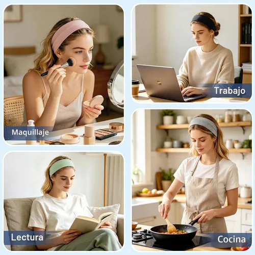 Vista 6 de Fishinsea Paquete de 8 diademas deportivas para mujer, tela elástica suave antideslizante, bandas para el cabello para entrenamiento diario, yoga
