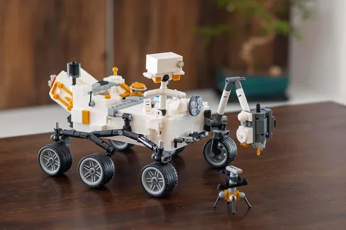Vista 2 de Kit de Construcción de Rover de Marte de la NASA de Brick Loot – Modelo de Exploración Espacial Compatible con Lego de 603 Piezas con Helicóptero