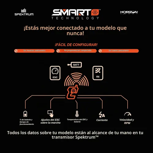 Vista 6 de Spektrum Firma 150A sin escobillas Smart ESC / 2050Kv sin sensor Motor Combo, SPMXSEMC05, negro