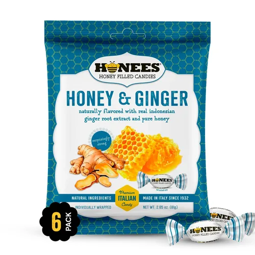 Vista 14 de Honees Caramelos de miel duros envueltos individualmente, dulces naturales y saludables, hechos en italiano con leche y miel pura, 1 paquete