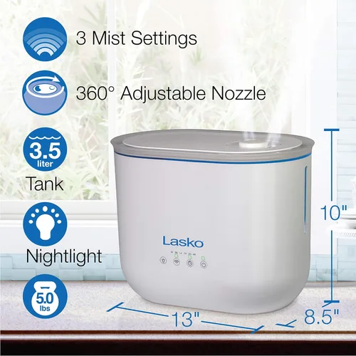 Vista 5 de Lasko Humidificador ultrasónico de llenado superior UH250