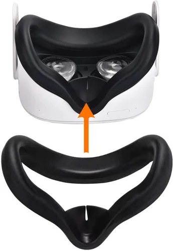 Vista 4 de XIAOGE Accesorios de control para Oculus Quest 2 con combo de cubierta facial accesorio de auriculares VR a prueba de sudor y anticolisión