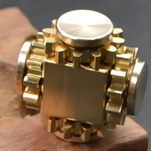 Vista 5 de Cubo de latón puro para personas inquietas, spinner de metal, engranes, juguete de mano, para armar usted mismo, EDC, enfoque, meditación, romper
