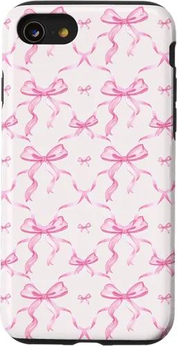 Vista 23 de Cintas y lazos rosados estéticos en acuarela para iPhone 17