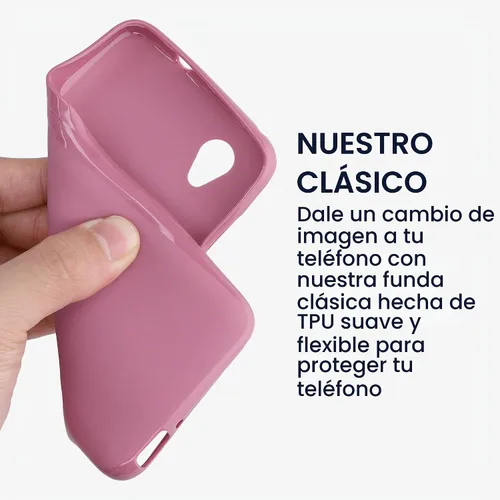 Vista 3 de kwmobile Funda compatible con Alcatel 1 (5.0") - Funda protectora de silicona TPU suave y delgada - Rosa oscuro