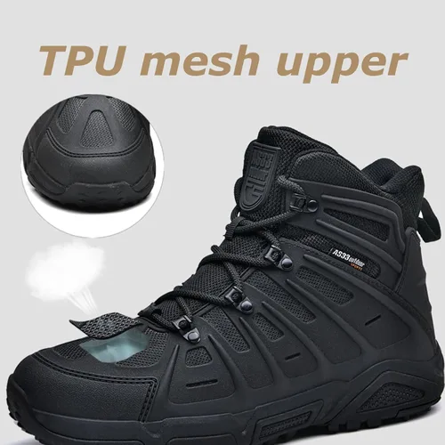 Vista 2 de Botas tácticas militares para hombre, botas de trabajo, botas de desierto, botas duraderas, botas de senderismo, botas de combate, botas ligeras
