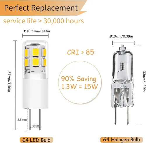 Vista 2 de I-SHUNFA Bombilla LED G4 CA 120V Blanco Frío Paquete de 10