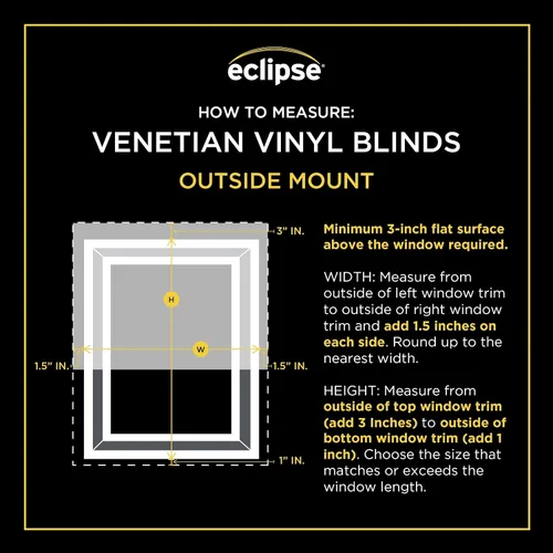 Vista 8 de Eclipse Persianas de Vinilo Premium de 2 Pulgadas para Filtrado de Luz y Privacidad, Persianas Duraderas para Oscurecer Habitaciones para el Hogar u