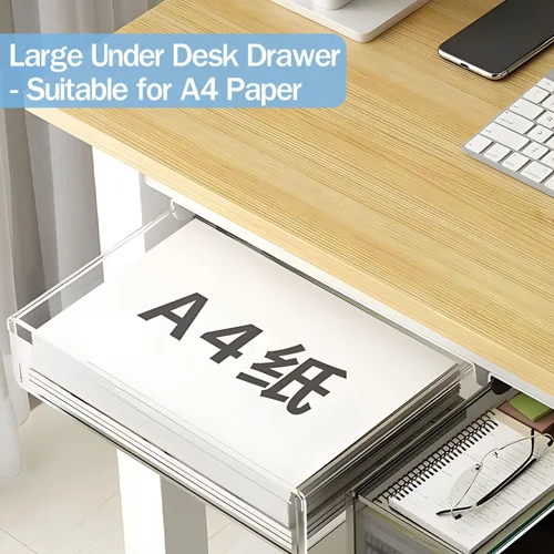 Vista 4 de SVNNELP Organizador grande de almacenamiento para mesa debajo del escritorio A4, accesorios de escritorio y organizadores de espacio de trabajo