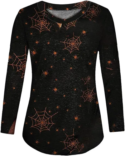 Vista 3 de UODSVP Sudadera de manga larga para mujer con estampado de Halloween
