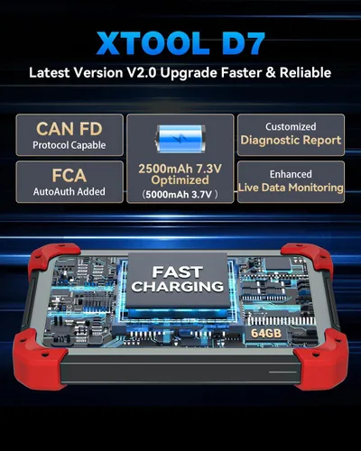 Vista 3 de XTOOL - Escáner automotriz OBD2 bidireccional D7: V2.0, herramienta diagnóstico pruebas activas, sistema completo, +36 reinicios, reaprendizaje