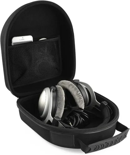Vista 4 de Geekria Funda protectora protectora para auriculares de gran tamaño, funda protectora de repuesto para viaje con almacenamiento de cables