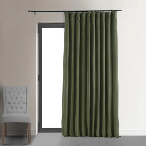 Vista 63 de HPD Half Price Drapes Cortinas Opacas Térmicas de Terciopelo Signature para Sala de Estar de 63 Pulgadas de Largo (1 Panel) con Bolsillo para Barra