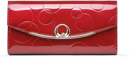 Vista 8 de Cartera larga para mujer, de lujo, piel auténtica, RFID, multifuncional, a la moda, simple monedero, tarjetero, Azul, Clásico