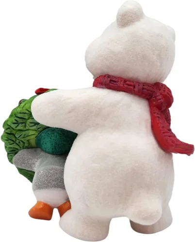 Vista 5 de Hallmark Adorno navideño de recuerdo 2019 con fecha de año Bola de nieve y esmoquin Decking The Halls Oso polar y pingüino