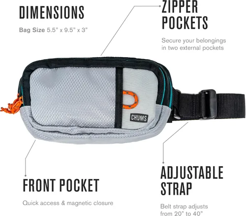 Vista 5 de Chums Riñonera Trekker Gris/Naranja-Verde azulado