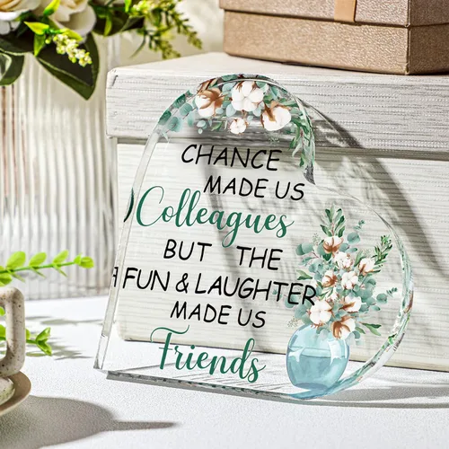 Vista 3 de Bucherry Regalos de Navidad para compañeras de trabajo para mujeres, Chance Made Us Colegas Amigas Regalo Inspirador de Cumpleaños Recuerdo