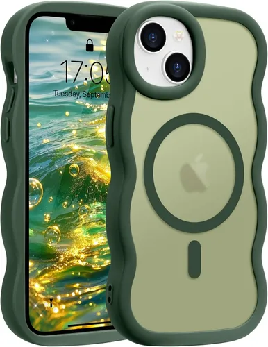 Vista 67 de Pepmune - Funda para iPhone 12 Pro Max con marco ondulado y estructura rígida, color mate claro, cubierta trasera unisex, compatible con Magsafe