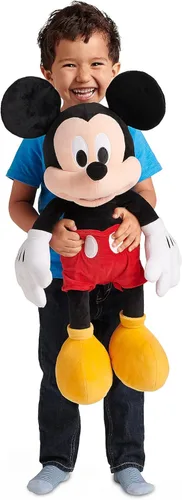 Vista 2 de Disney Store Peluche oficial de Mickey Mouse grande para niños, personaje de peluche con textura mullida y detalles bordados, cola suave, felpa