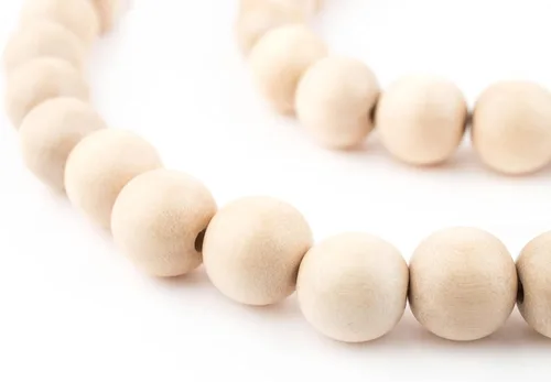 Vista 106 de TheBeadChest: cuentas de madera redondas naturales de 0.315 pulgadas, cuentas de madera sueltas espaciadoras para fabricar joyas, 4 tamaños