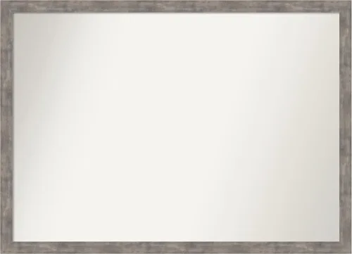 Vista 262 de Amanti Art Silver Bathroom Mirror for Over Sink, 26x45 Custom Made Marred Pewter Rectangle Vanity Mirror, Oversize Casual Wood Frame, Hangs Estaño