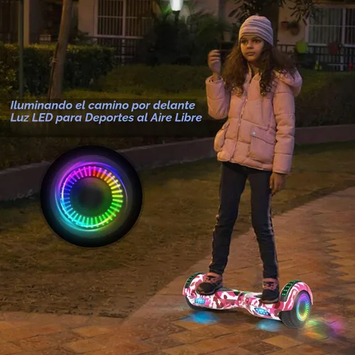 Vista 4 de FLYING-ANT Hoverboards Certificado UL 6.5 Patinete Inteligente Scooter Eléctrico de Dos Ruedas con Autobalance con Luz Bolsa Gratis y Cargador Rosa