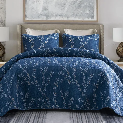 Vista 11 de Exclusivo Mezcla Colchas reversibles bohemias, tamaño individual, cubrecamas suaves azules, colcha ligera para todas las estaciones, juego de ropa